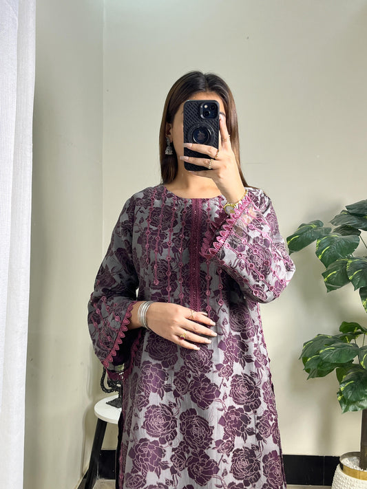 2PC embroidered dress - AP 319