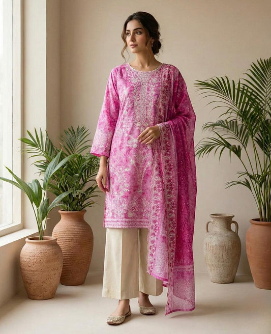 3PC Lawn Embroidery AP - 363