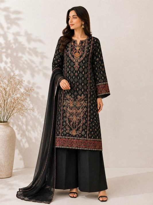 Zehra Noir Embroidered 3PC