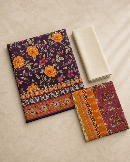 Mehak Printed Lawn 3 Piece