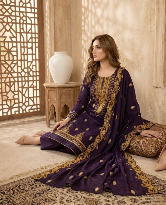 Areeba Shah – Embroidered Cotton 3PC