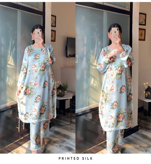 2PC Printed Silk AP - 312