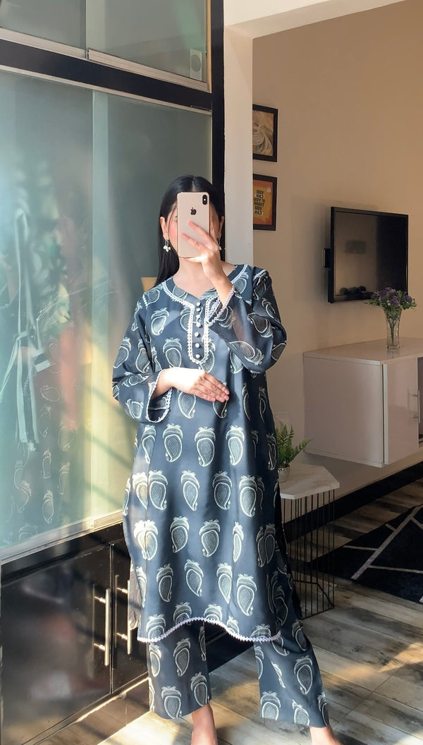2PC printed raw silk AP – 314