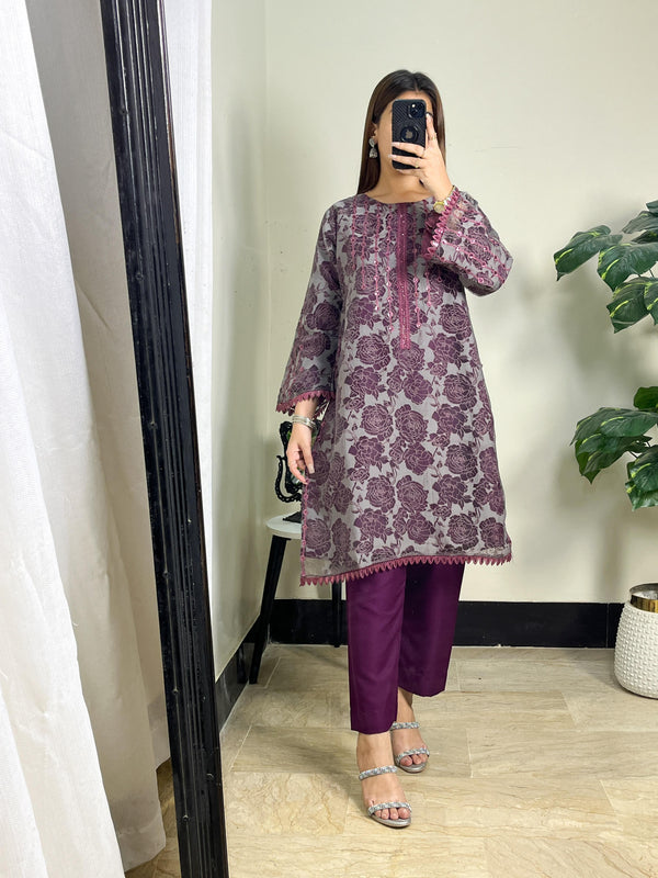 2PC embroidered dress - AP 319