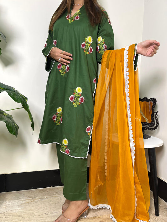3PC embroidered cotton AP – 331