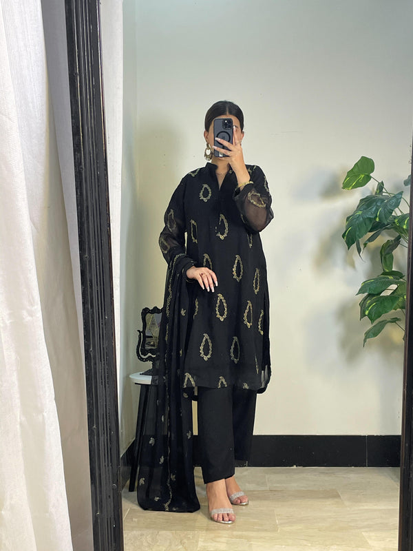 3PC embroidered chiffon AP – 342